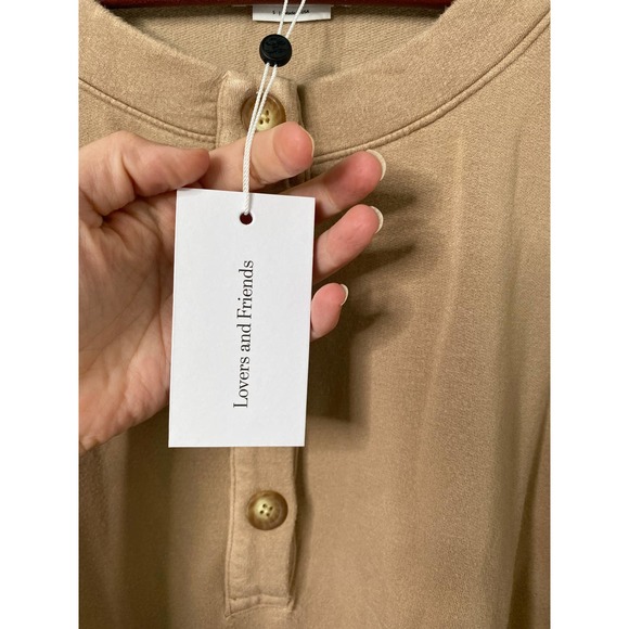 Lovers and Friends Hailey Henley Sweatshirt Brown - Picture 4 of 7